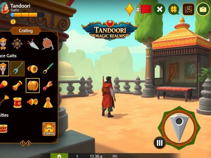 Tandoori Magic Realms Quest gameplay screenshot showing character in Indian-inspired fantasy environment
